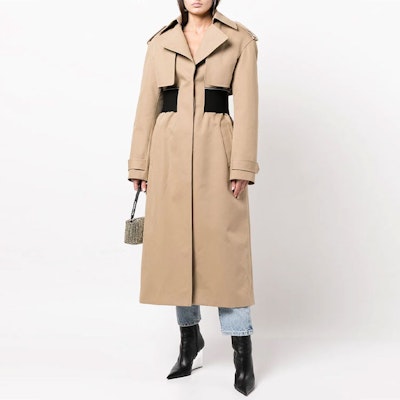 (W) 亚历山大王FW22腰带卡其色中长风衣 1WC1233221-282 Lookbook (W) 亚历山大王FW22腰带卡其色中长风衣 1WC1233221-282