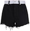 Order (Women) Alexander Wang FW22 Bite Contrast Waist Denim Shorts Women’s Black Casual Shorts 4DC1234390-011