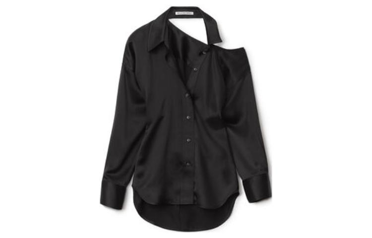 Order (Women) Alexander Wang FW22 Black Off-Shoulder Long Sleeve Shirt for Women. 4WC4221363-001