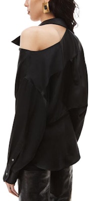 (Women) Alexander Wang FW22 Black Off-Shoulder Long Sleeve Shirt for Women. 4WC4221363-001 Details for (Women) Alexander Wang FW22 Black Off-Shoulder Long Sleeve Shirt for Women. 4WC4221363-001