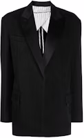 (Women) Alexander Wang FW22 Black Oversized Long-Sleeve Blazer Jacket 1WC3222386-011 (Women) Alexander Wang FW22 Black Oversized Long-Sleeve Blazer Jacket 1WC3222386-011