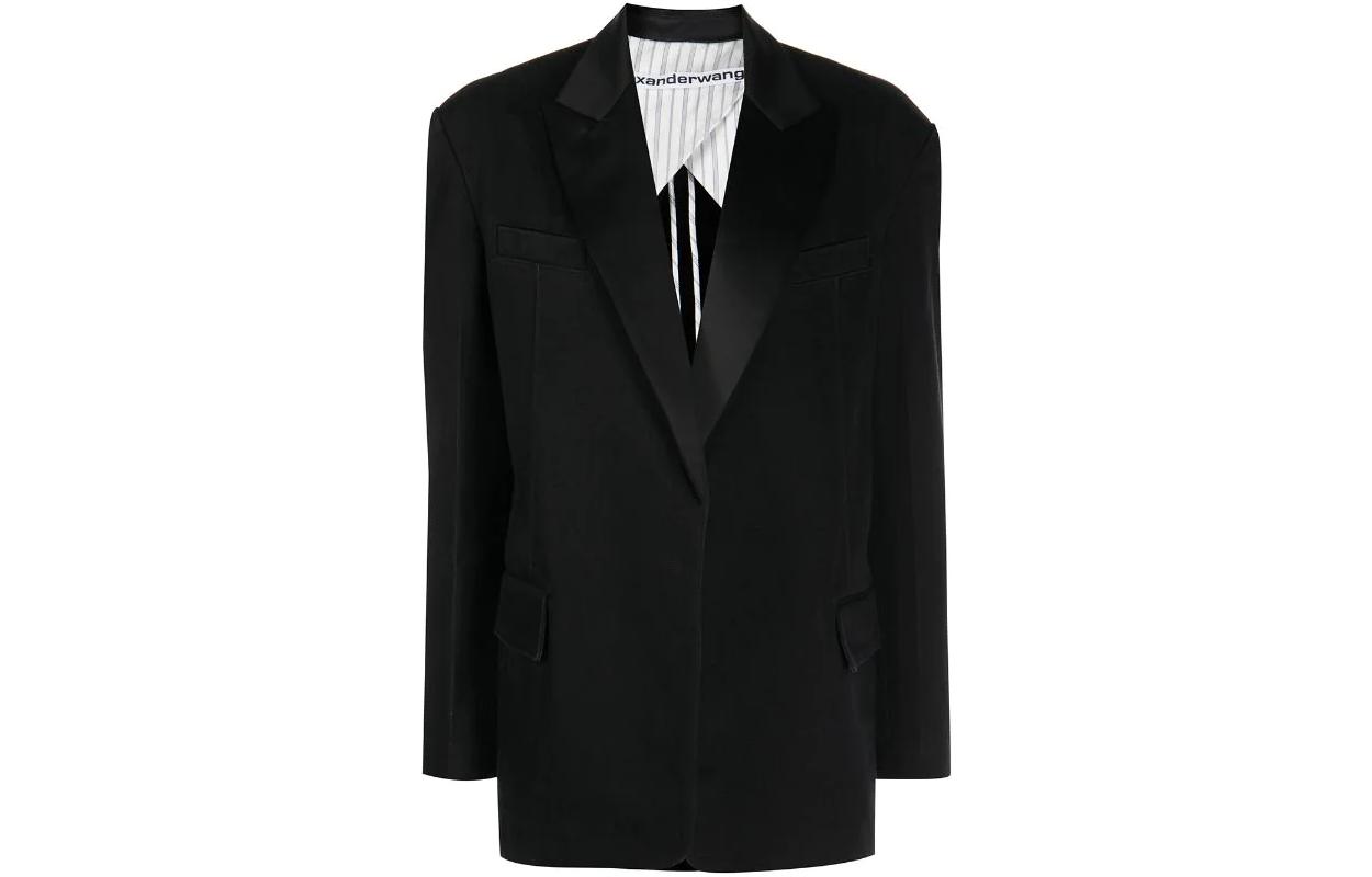 (Women) Alexander Wang FW22 Black Oversized Long-Sleeve Blazer Jacket 1WC3222386-011 圖 2