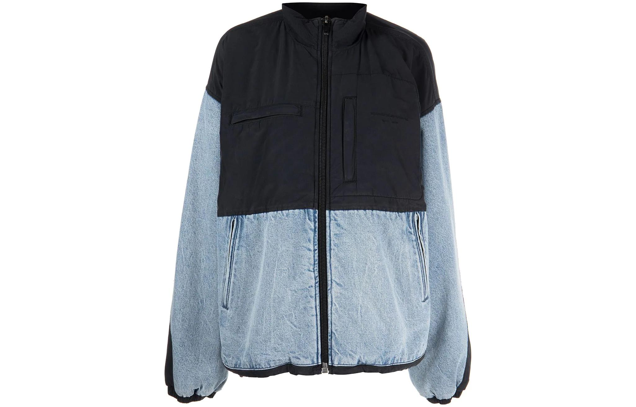 (Women) Alexander Wang FW22 Colorblock Stand Collar Oversized Jacket Women Blue/Black 4DC1232371-442 圖 2