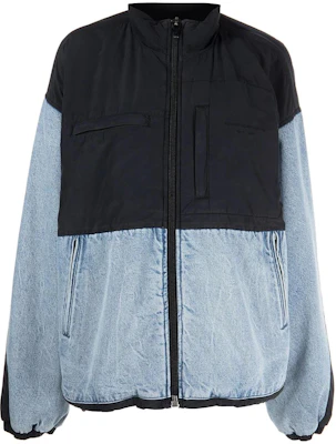 (W) 亚历山大·王2022秋冬拼色高领宽松夹克 女款 蓝/黑 4DC1232371-442 Order (W) 亚历山大·王2022秋冬拼色高领宽松夹克 女款 蓝/黑 4DC1232371-442