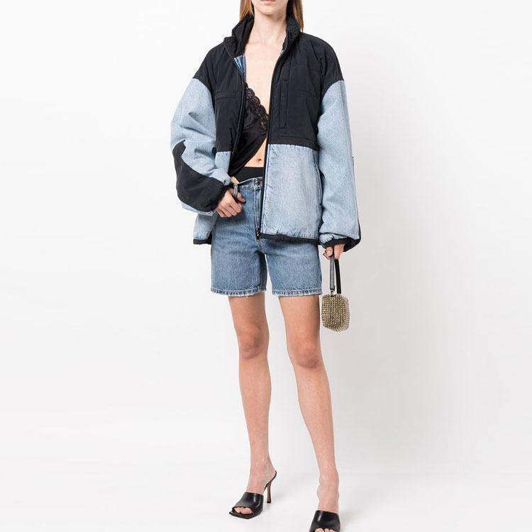 (Women) Alexander Wang FW22 Colorblock Stand Collar Oversized Jacket Women Blue/Black 4DC1232371-442 圖 3