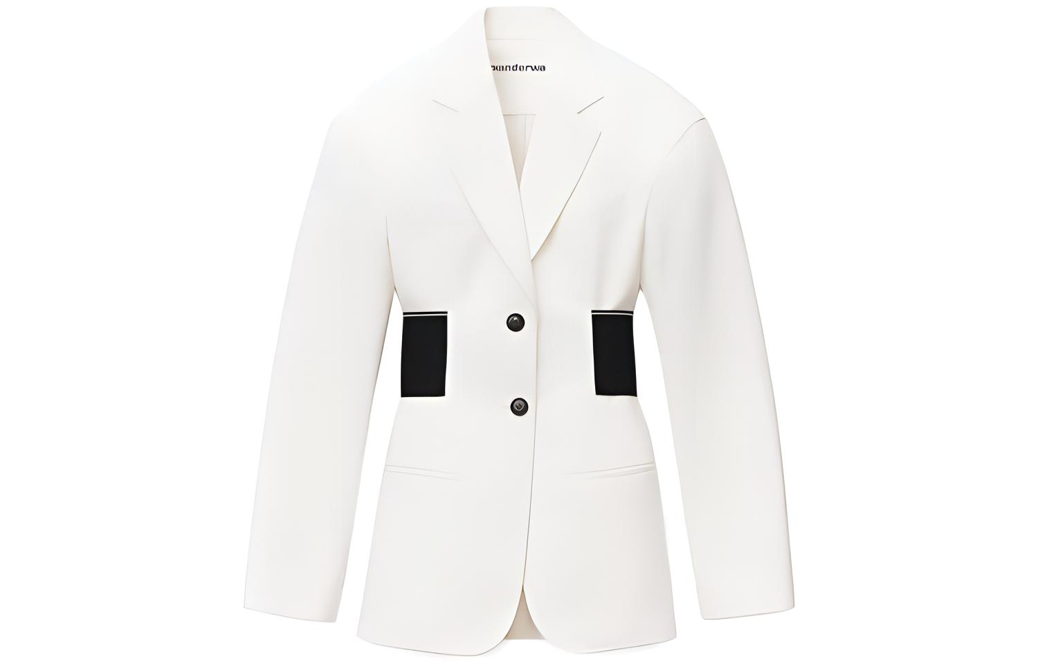 (Women) Alexander Wang FW22 Contrast Single-Breasted Blazer Women White - Fall Season 1WC3222387-110
