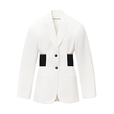 (Women) Alexander Wang FW22 Contrast Single-Breasted Blazer Women White - Fall Season 1WC3222387-110