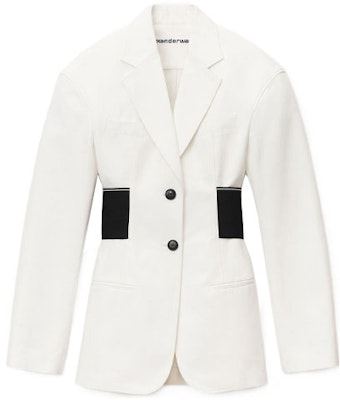 (W) Alexander Wang FW22 對比單排扣西裝外套 女 白色 - 秋季款 1WC3222387-110 Order (W) Alexander Wang FW22 對比單排扣西裝外套 女 白色 - 秋季款 1WC3222387-110