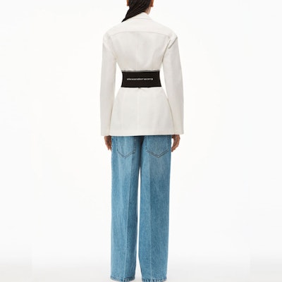 (W) Alexander Wang FW22 對比單排扣西裝外套 女 白色 - 秋季款 1WC3222387-110 Shop (W) Alexander Wang FW22 對比單排扣西裝外套 女 白色 - 秋季款 1WC3222387-110