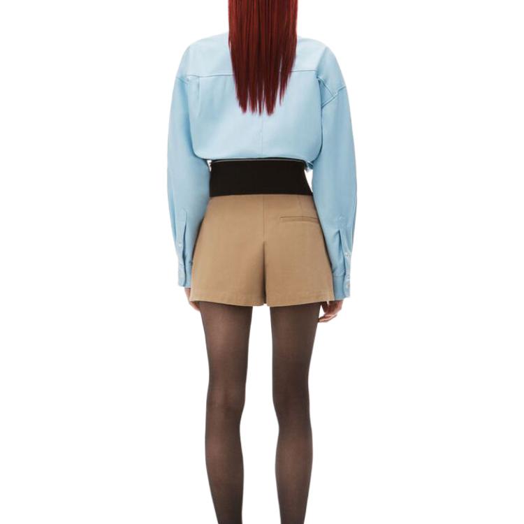 Sizing (W) アレキサンダーワン FW22 コントラストウエストロゴ ジャカードハイウエストショーツ ブラウン レディース 1WC1224450-282