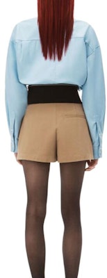 (W) アレキサンダーワン FW22 コントラストウエストロゴ ジャカードハイウエストショーツ ブラウン レディース 1WC1224450-282 Sizing (W) アレキサンダーワン FW22 コントラストウエストロゴ ジャカードハイウエストショーツ ブラウン レディース 1WC1224450-282