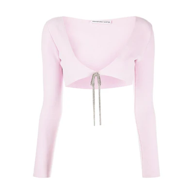 (Women) Alexander Wang FW22 Crystal Embellished Cropped Top Women 1KC1233033-950