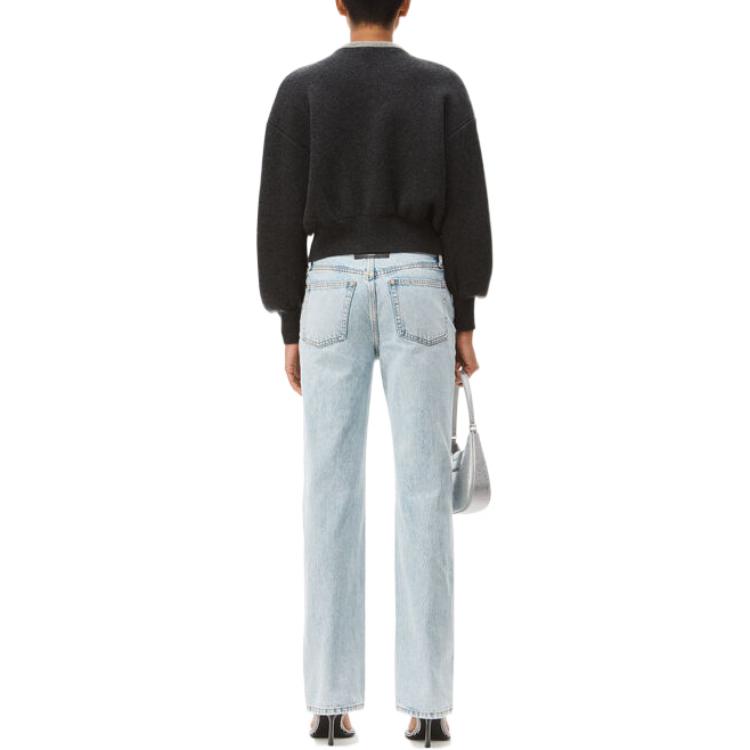 Shop (W) Alexander Wang FW22 水晶裝飾羊毛羊絨毛衣 女款 碳灰色 1KC4213054-010