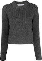 (Women) Alexander Wang FW22 Grey Ribbed Knit Wool Pullover Sweater 4KC3221026-021 (Women) Alexander Wang FW22 Grey Ribbed Knit Wool Pullover Sweater 4KC3221026-021