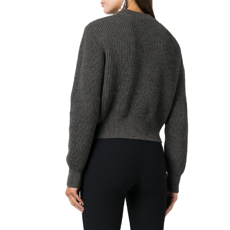Shop (W) アレキサンダーワン FW22 グレー リブ編み ウール プルオーバー セーター 4KC3221026-021