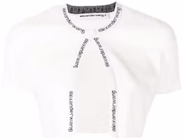 Order (W) Alexander Wang FW22 提花Logo短袖針織開襟衫 白色 4KC3223018-104