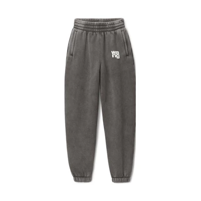 (Women) Alexander Wang FW22 Logo Mid-Rise Joggers Grey 4CC3224348011
