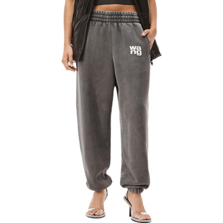 Lookbook (Women) Alexander Wang FW22 Logo Mid-Rise Joggers Grey 4CC3224348011