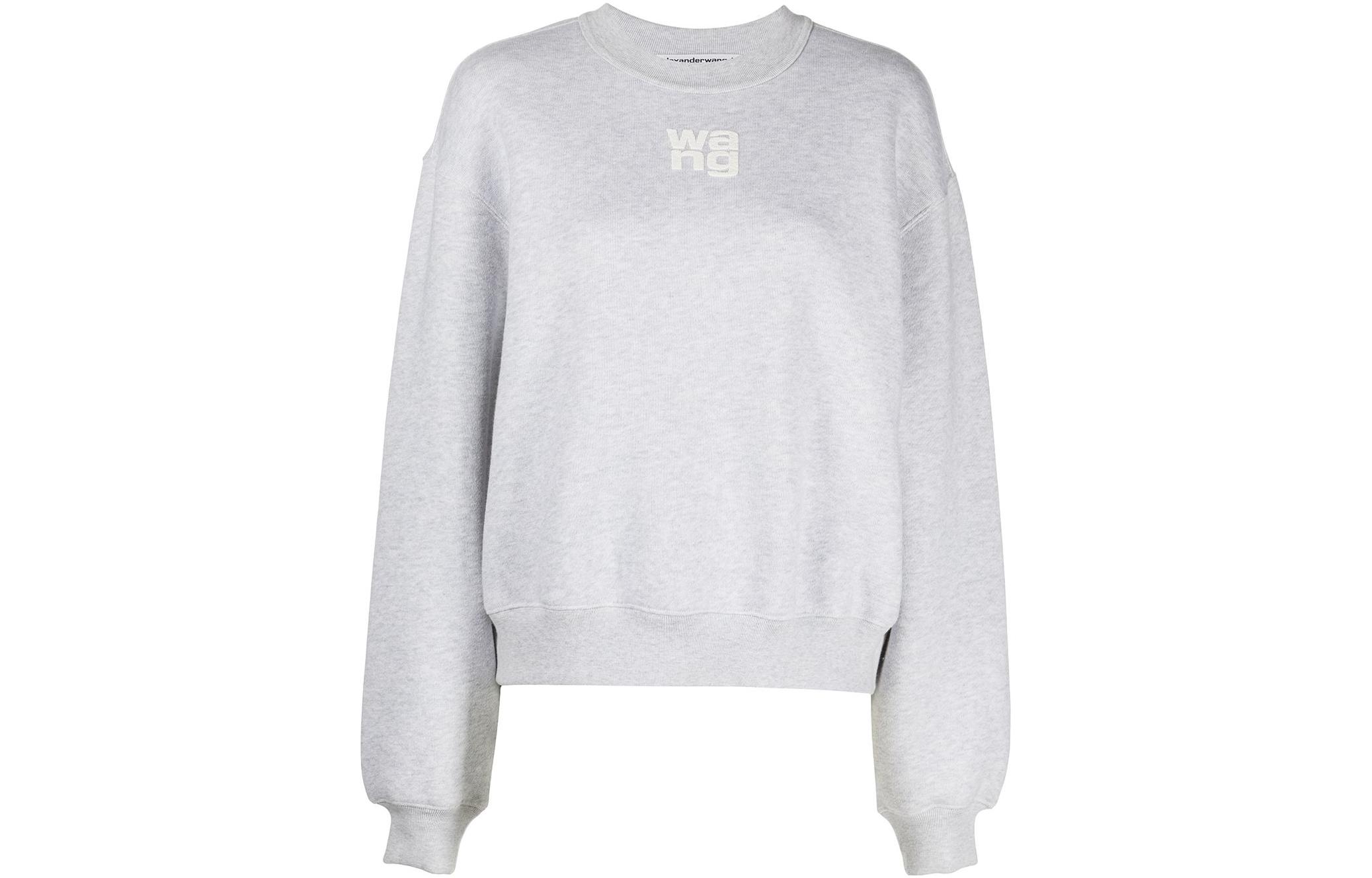Order (Women) Alexander Wang FW22 Logo Print Crewneck Long Sleeve Sweatshirt Grey Women’s 4CC3221360-050