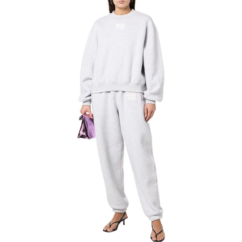 Lookbook (Women) Alexander Wang FW22 Logo Print Crewneck Long Sleeve Sweatshirt Grey Women’s 4CC3221360-050