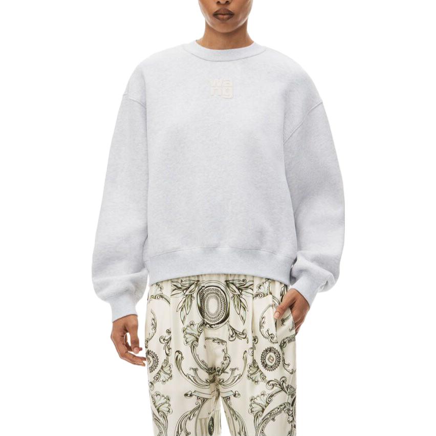 Details for (Women) Alexander Wang FW22 Logo Print Crewneck Long Sleeve Sweatshirt Grey Women’s 4CC3221360-050