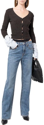 (Women) Alexander Wang FW22 Low-Rise Flared Thong Denim Jeans Blue 4DC1234357-473 Lookbook (Women) Alexander Wang FW22 Low-Rise Flared Thong Denim Jeans Blue 4DC1234357-473