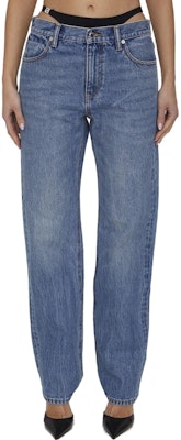 (Women) Alexander Wang FW22 Low-Rise Flared Thong Denim Jeans Blue 4DC1234357-473 Details for (Women) Alexander Wang FW22 Low-Rise Flared Thong Denim Jeans Blue 4DC1234357-473