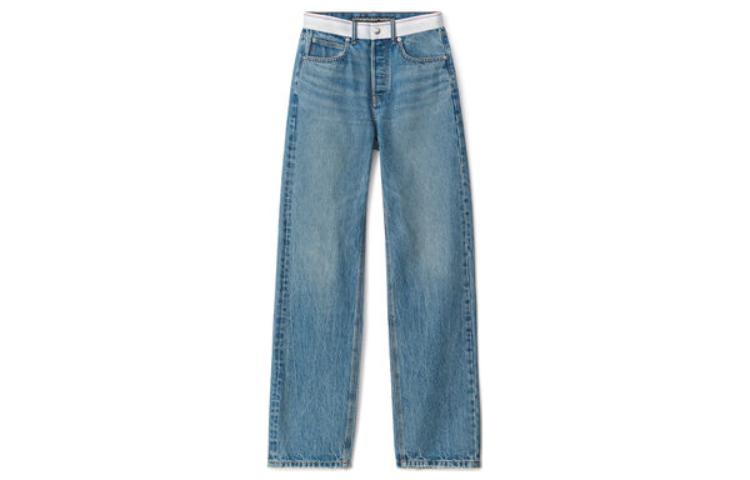 (Women) Alexander Wang FW22 Mid-Rise Flared Logo Zip Jeans Women Blue 4DC4224241486 圖 2