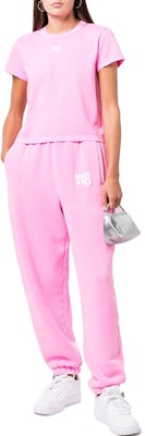 (Women) Alexander Wang FW22 Pink Logo Elastic Cuff Jogger Sweatpants Women 4CC3224348-658 Lookbook (Women) Alexander Wang FW22 Pink Logo Elastic Cuff Jogger Sweatpants Women 4CC3224348-658