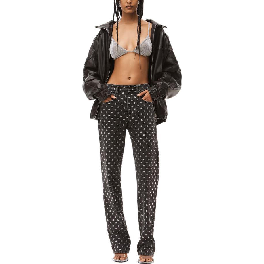 (Women) Alexander Wang FW22 Polka Dot Straight-Leg Button Jeans Women Black. 4DC4224266-015 圖 3