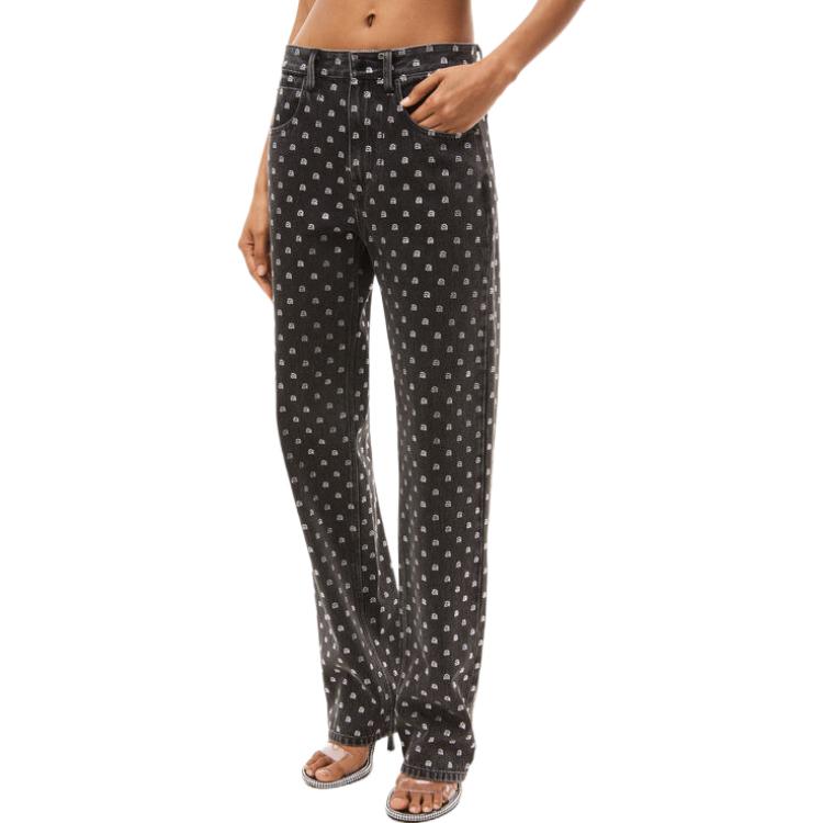 (Women) Alexander Wang FW22 Polka Dot Straight-Leg Button Jeans Women Black. 4DC4224266-015 圖 5