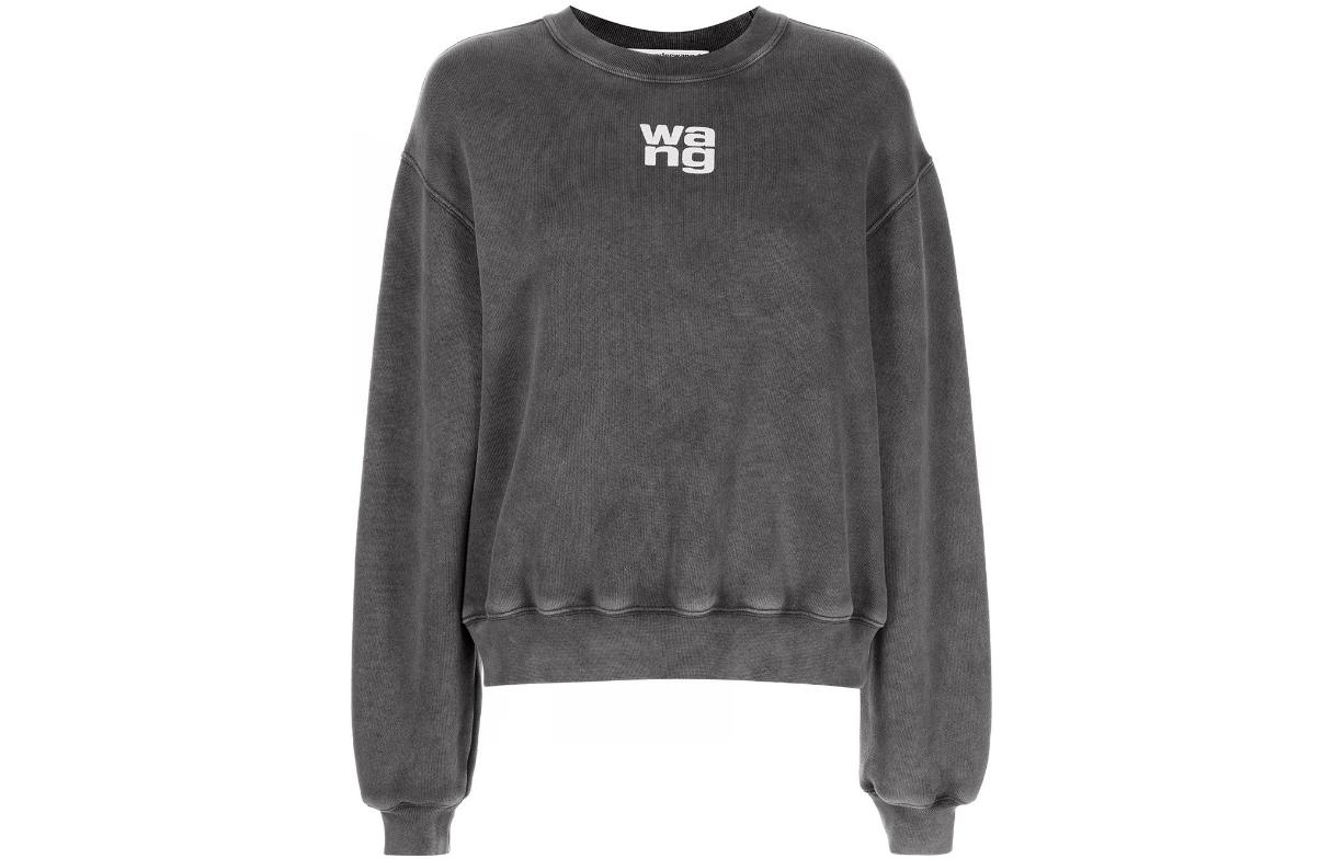 (Women) Alexander Wang FW22 Rubber Logo Crewneck Sweatshirt - Grey 4CC3221360-011