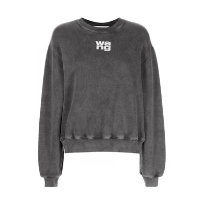 (Women) Alexander Wang FW22 Rubber Logo Crewneck Sweatshirt - Grey 4CC3221360-011