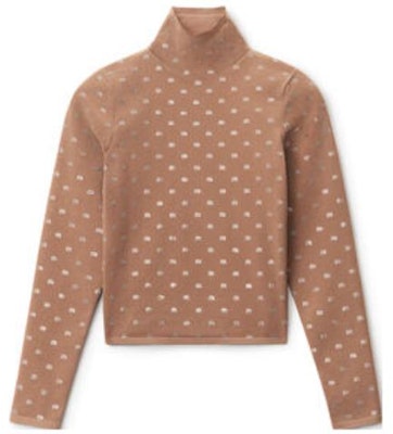 (Women) Alexander Wang FW22 Slim Fit Polka Dot High Neck Long Sleeve Tee Brown . 1KC3221051652 Buy (Women) Alexander Wang FW22 Slim Fit Polka Dot High Neck Long Sleeve Tee Brown . 1KC3221051652