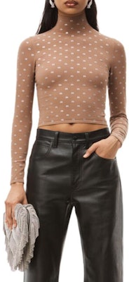 (Women) Alexander Wang FW22 Slim Fit Polka Dot High Neck Long Sleeve Tee Brown . 1KC3221051652 Purchase (Women) Alexander Wang FW22 Slim Fit Polka Dot High Neck Long Sleeve Tee Brown . 1KC3221051652