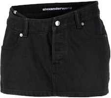 (Women) Alexander Wang FW22 Solid Button Mini Skirt Black. 4DC4225287011 (Women) Alexander Wang FW22 Solid Button Mini Skirt Black. 4DC4225287011