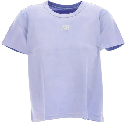 (Women) Alexander Wang FW22 Solid Color Logo Print Crewneck T-Shirt Purple (). 4CC3221358-542 Order (Women) Alexander Wang FW22 Solid Color Logo Print Crewneck T-Shirt Purple (). 4CC3221358-542