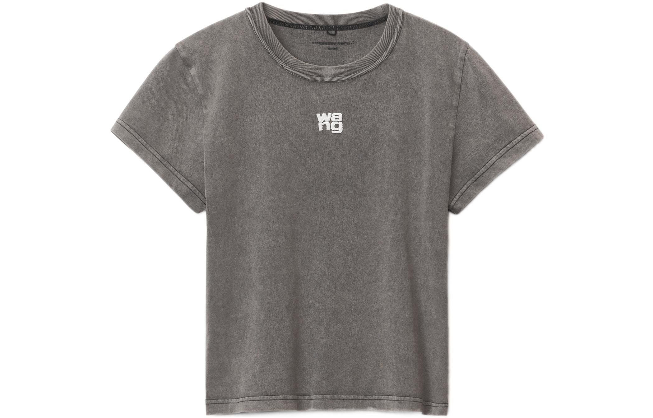 (Women) Alexander Wang FW22 Solid Logo Print Crewneck T-Shirt Women’s Dark Gray 4CC3221358-011 圖 2