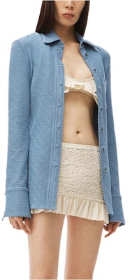 (Women) Alexander Wang FW22 Textured Logo Knit Cardigan Women’s Light Blue 4CC3221335-480 Buy (Women) Alexander Wang FW22 Textured Logo Knit Cardigan Women’s Light Blue 4CC3221335-480