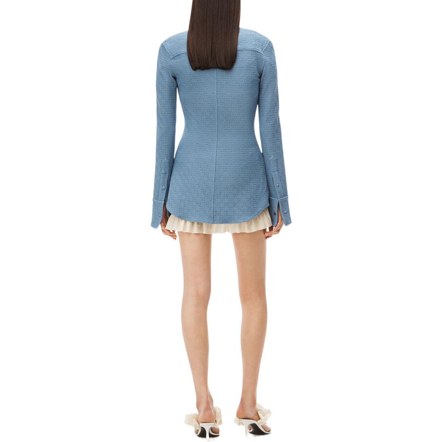 Lookbook (Women) Alexander Wang FW22 Textured Logo Knit Cardigan Women’s Light Blue 4CC3221335-480
