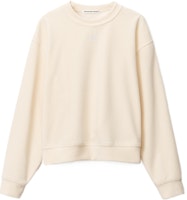 (Women) Alexander Wang FW22 Velvet Rhinestone Crewneck Sweatshirt Beige Fall. 4CC3211265-120 (Women) Alexander Wang FW22 Velvet Rhinestone Crewneck Sweatshirt Beige Fall. 4CC3211265-120