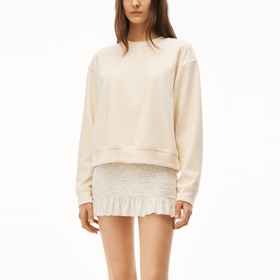 (W) 알렉산더 왕 FW22 벨벳 라인스톤 크루넥 스웻셔츠 베이지 가을. 4CC3211265-120 Lookbook (W) 알렉산더 왕 FW22 벨벳 라인스톤 크루넥 스웻셔츠 베이지 가을. 4CC3211265-120