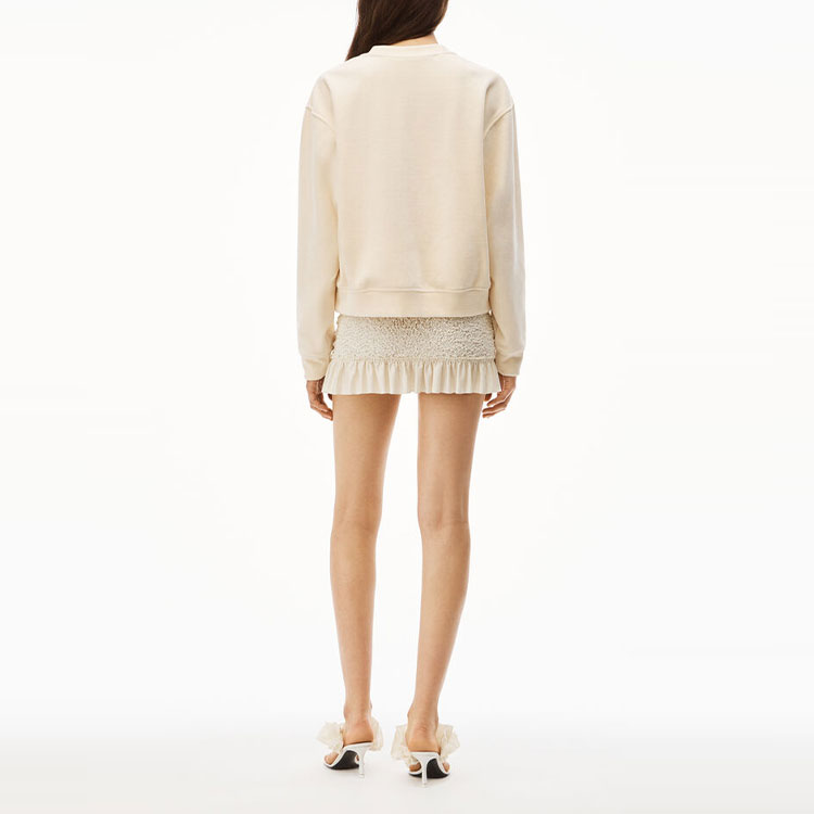 Shop (W) 알렉산더 왕 FW22 벨벳 라인스톤 크루넥 스웻셔츠 베이지 가을. 4CC3211265-120