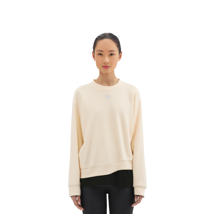 Details for (W) 알렉산더 왕 FW22 벨벳 라인스톤 크루넥 스웻셔츠 베이지 가을. 4CC3211265-120