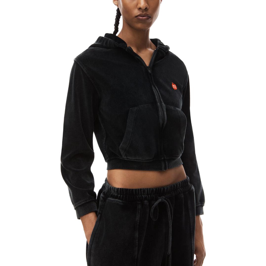 Purchase (W) 알렉산더왕 FW23 블랙 애플 로고 긴팔 후디 4CC12420750-95A