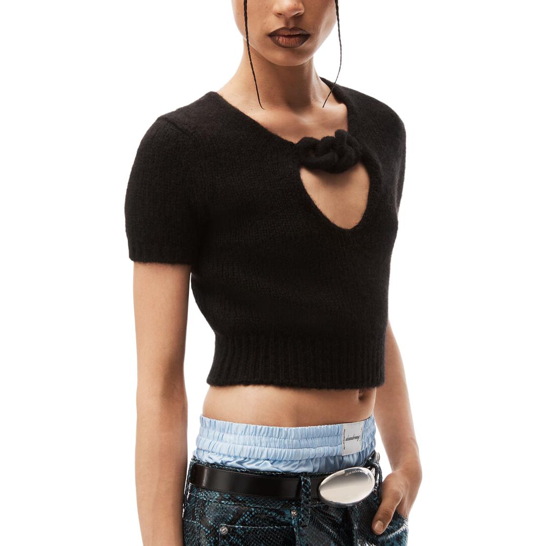 (Women) Alexander Wang FW23  Black Stretch Knit Short-Sleeve Top. 1KC4231013-001 圖 6