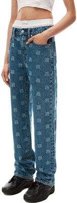 (W) Alexander Wang FW23 Pantalones Cargo Azul Denim Pierna Ancha con Logo Cremallera. 4DC4234122-401 Purchase (W) Alexander Wang FW23 Pantalones Cargo Azul Denim Pierna Ancha con Logo Cremallera. 4DC4234122-401