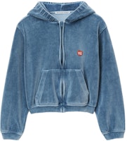 (Women) Alexander Wang FW23 Blue Zip-Up Hoodie Long Sleeve Pullover. 4CC12420754-72A (Women) Alexander Wang FW23 Blue Zip-Up Hoodie Long Sleeve Pullover. 4CC12420754-72A