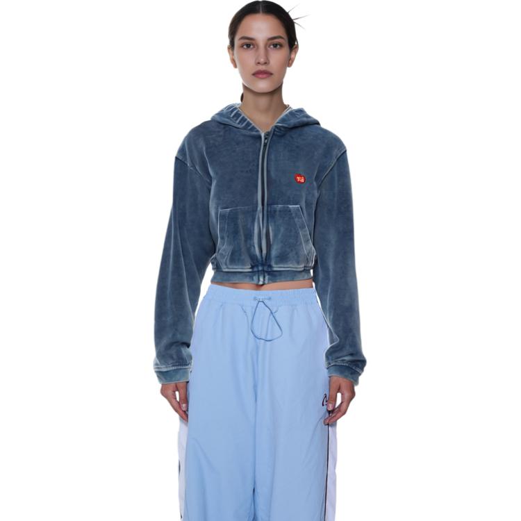 Details for (W) 알렉산더왕 FW23 블루 집업 후디 롱슬리브 풀오버. 4CC12420754-72A