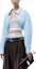 Lookbook (Women) Alexander Wang FW23 Cropped Long-Sleeve Shirt Teal Blue. 4WC4231417-423